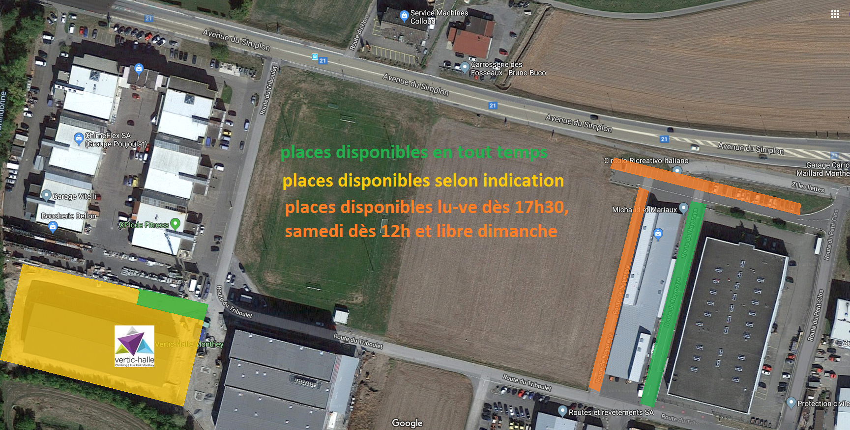Plan des parkings